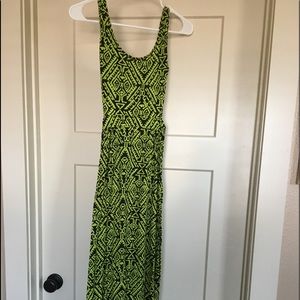Lime green and black maxi dress